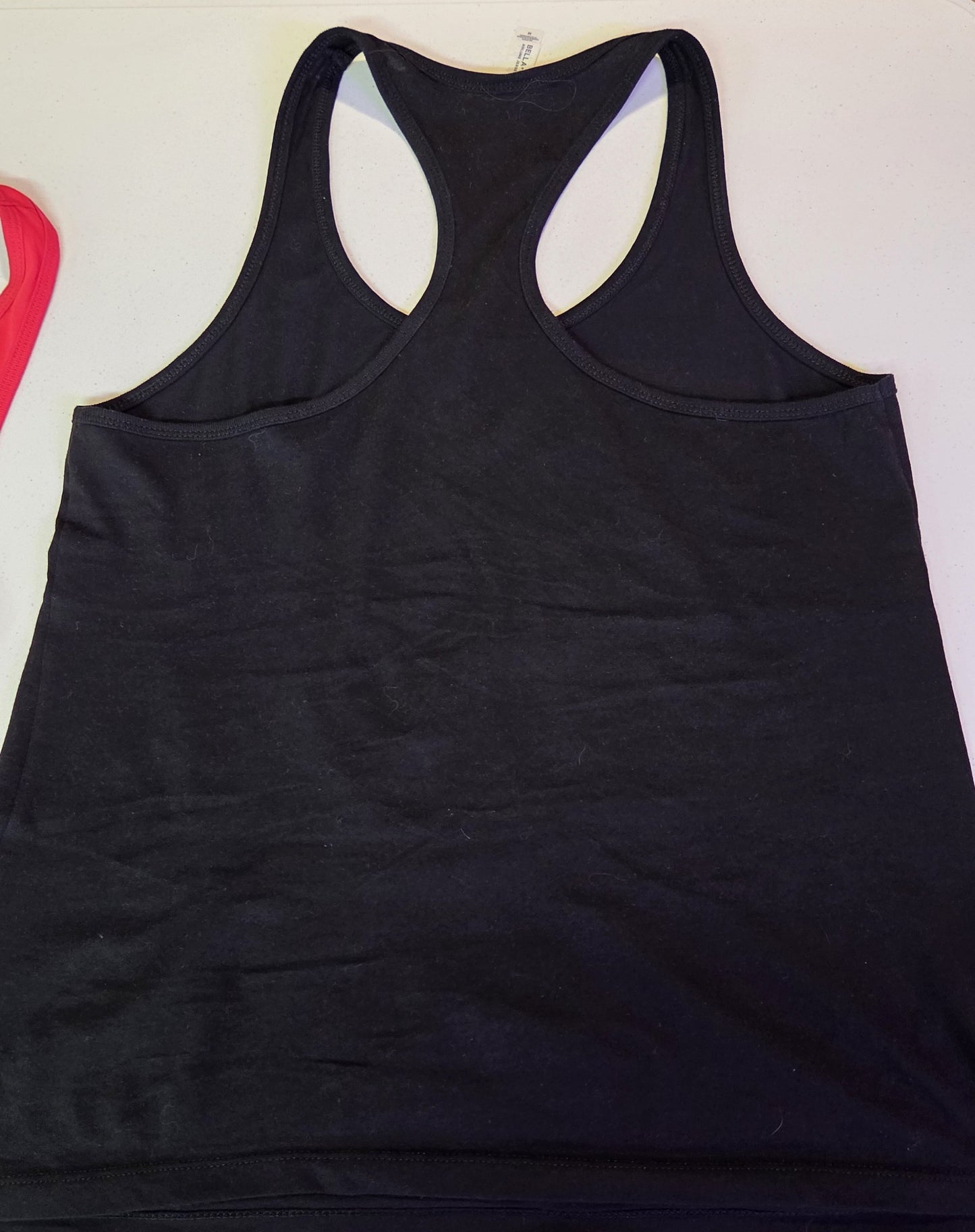 Women's Black Racerback Tank - Smiley Face
