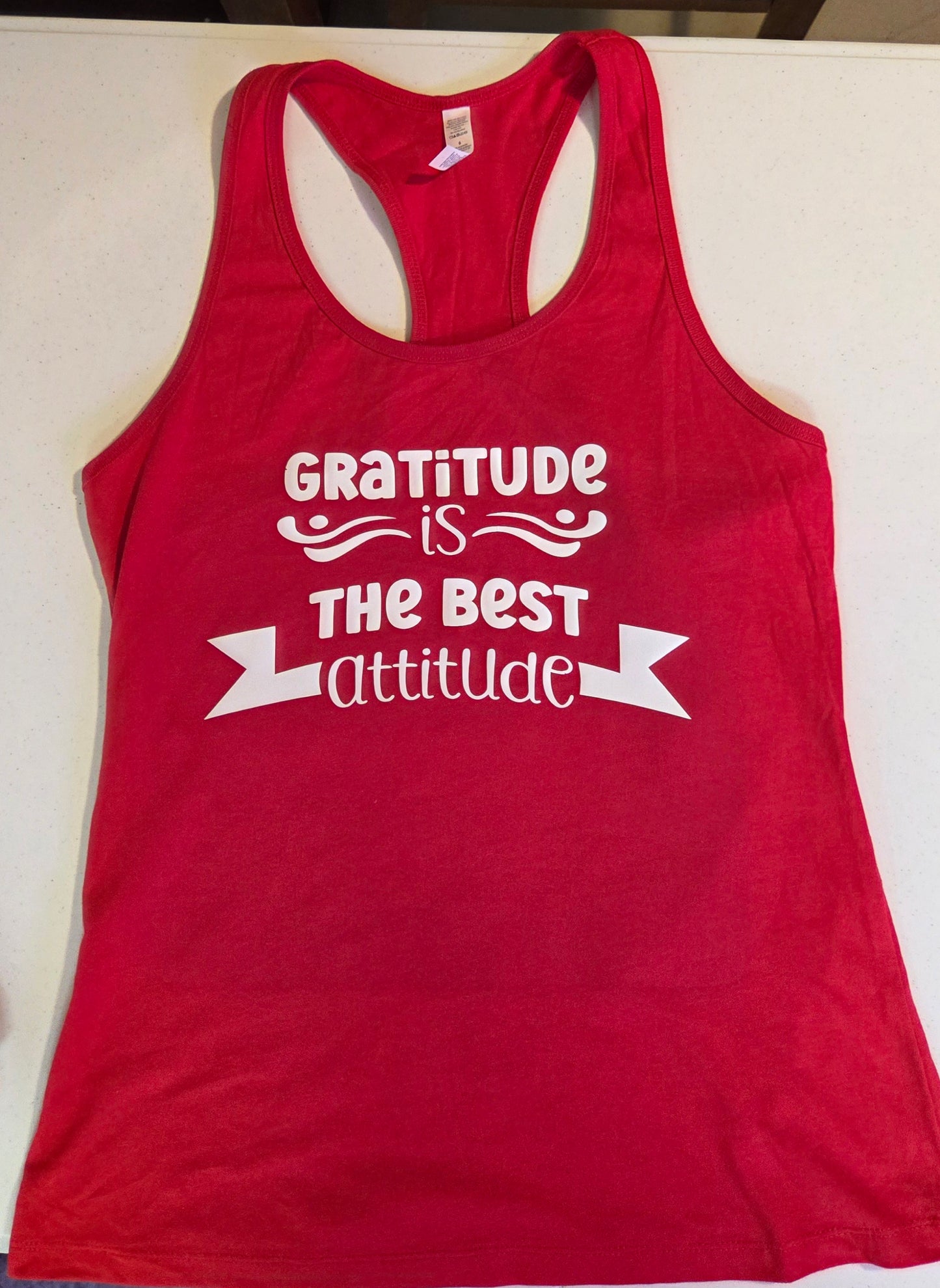 Red Women's Racerback tank - Gratitude is the best attitude