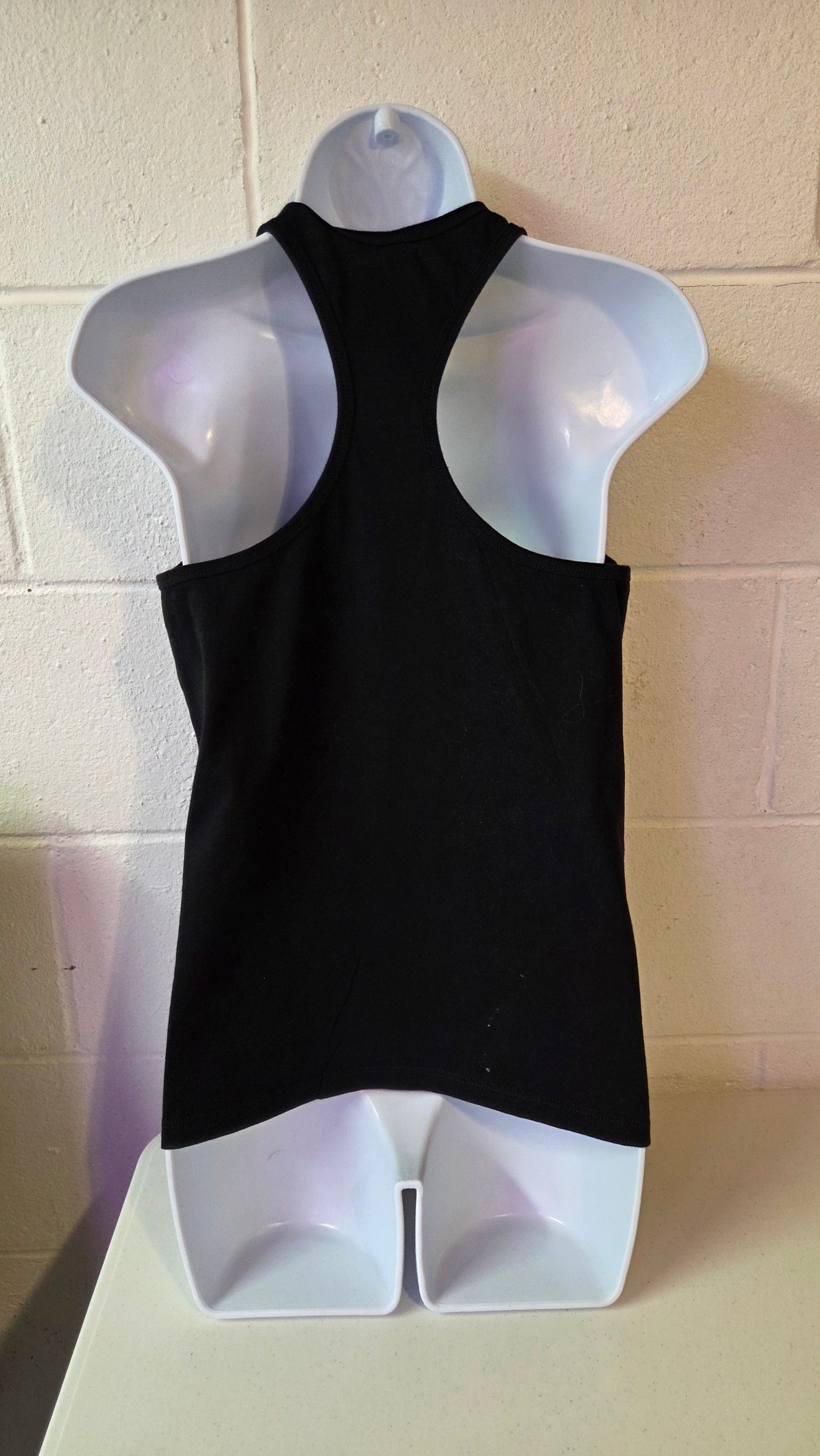 Women's Black Racerback Tank - Smiley Face