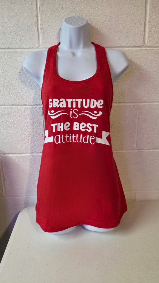 Red Women's Racerback tank - Gratitude is the best attitude