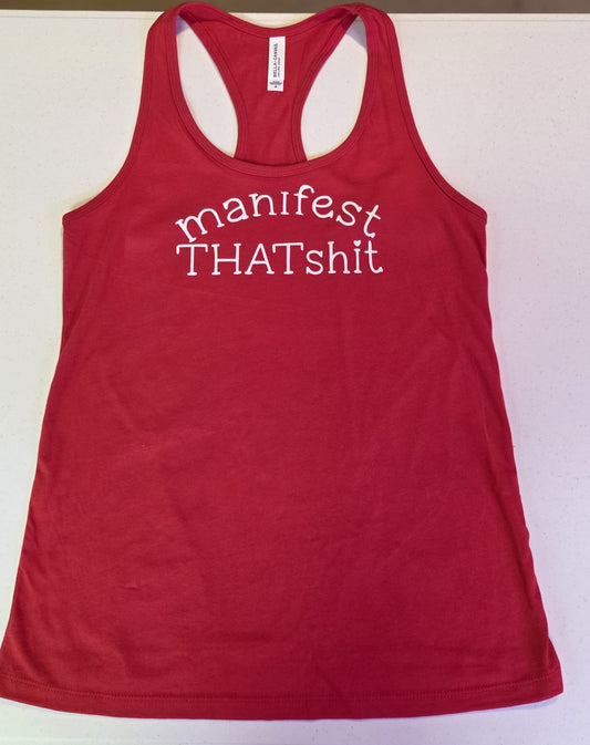 Women's racerback tank - Red - Manifest that shit