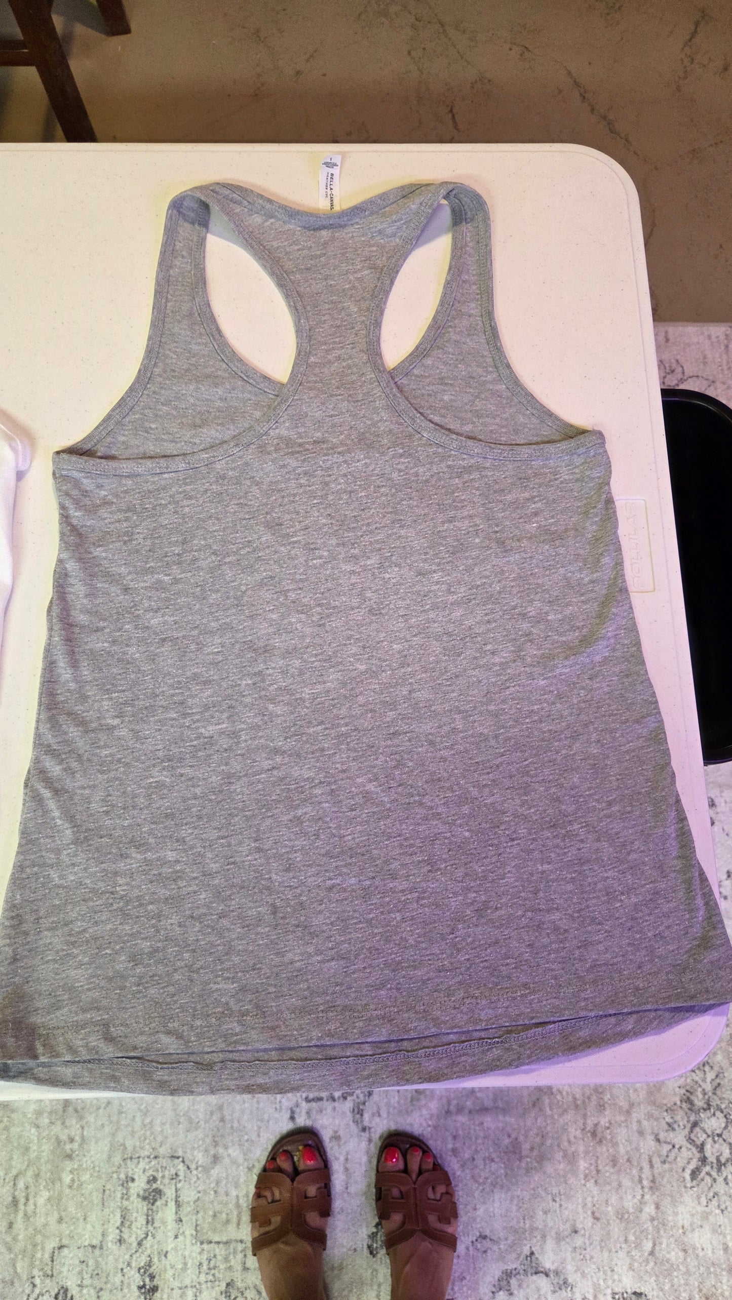 Women's Jersey Racerback Tank - Gray Athletic Heather - But did you die?