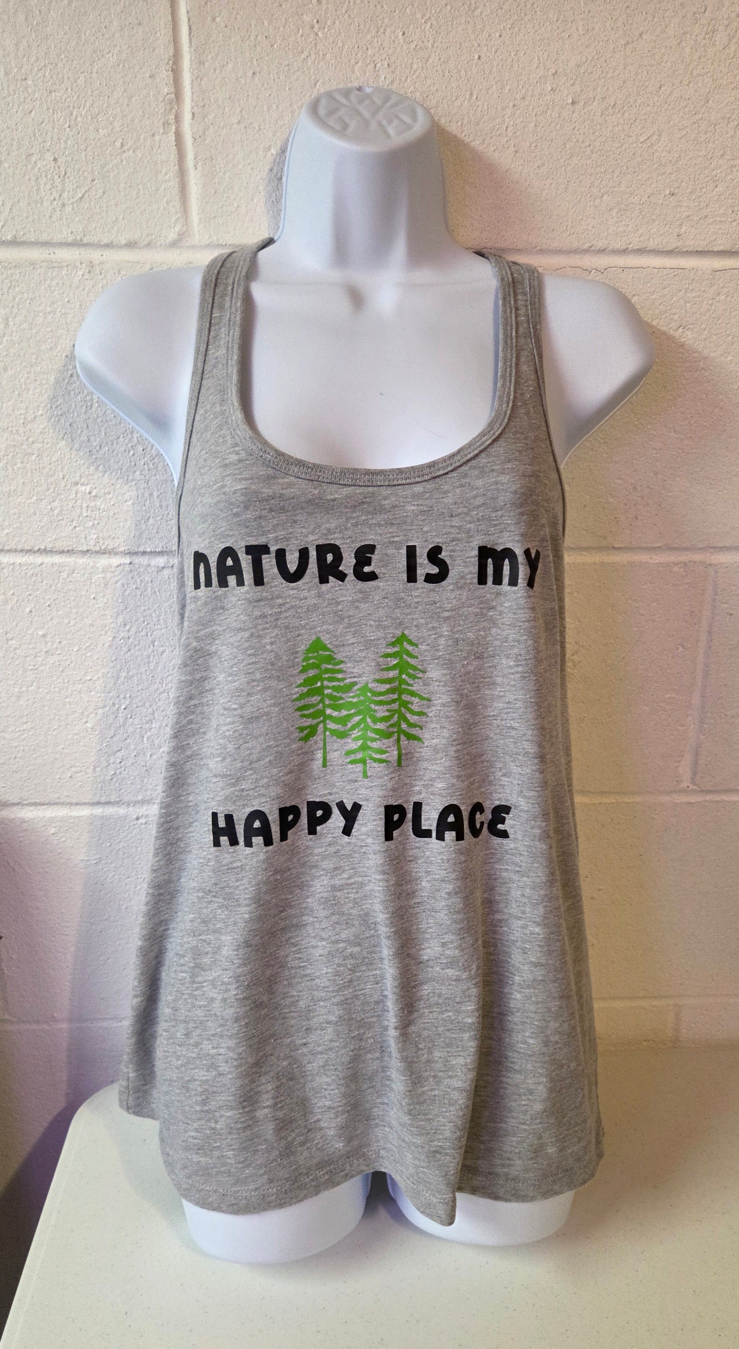 Women's racerback tank - Athletic Gray Heather - Nature Is My Happy Place